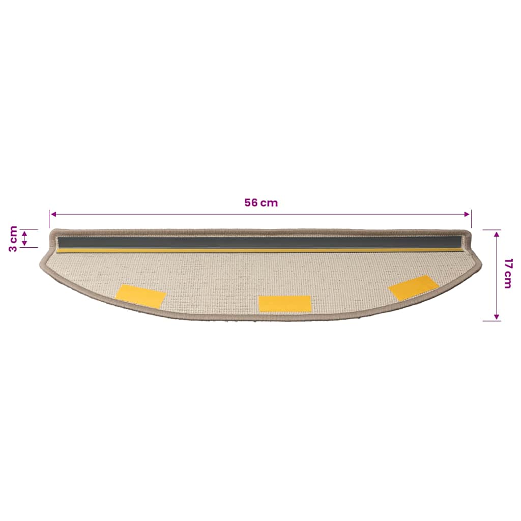 Stufenmatten 15 Stk. 56x17x3 cm Taupe Halbrund