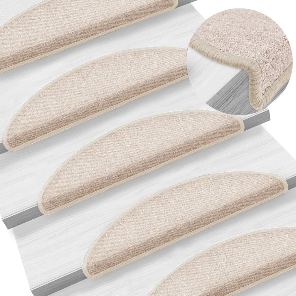 Stufenmatten 15 Stk. 56x17x3 cm Taupe Halbrund