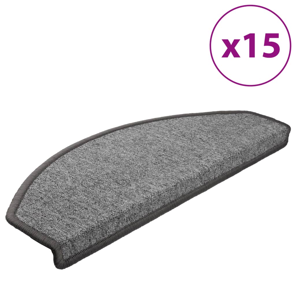 Stufenmatten 15 Stk. 65x24x4 cm Dunkelgrau Halbrund Groß
