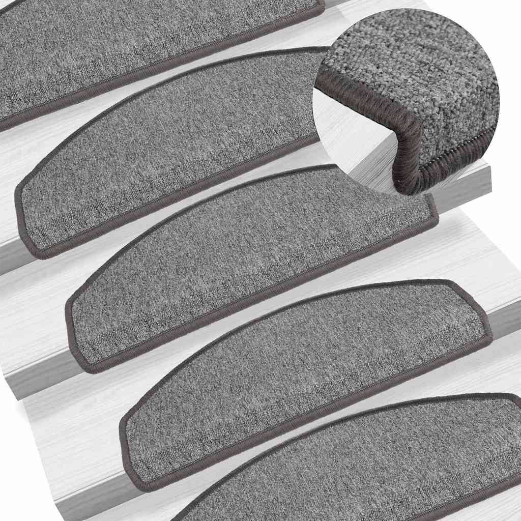 Treppe Matten 15 Stk. 65 x 24 x 4 cm Non-Slip Dunkelgrau