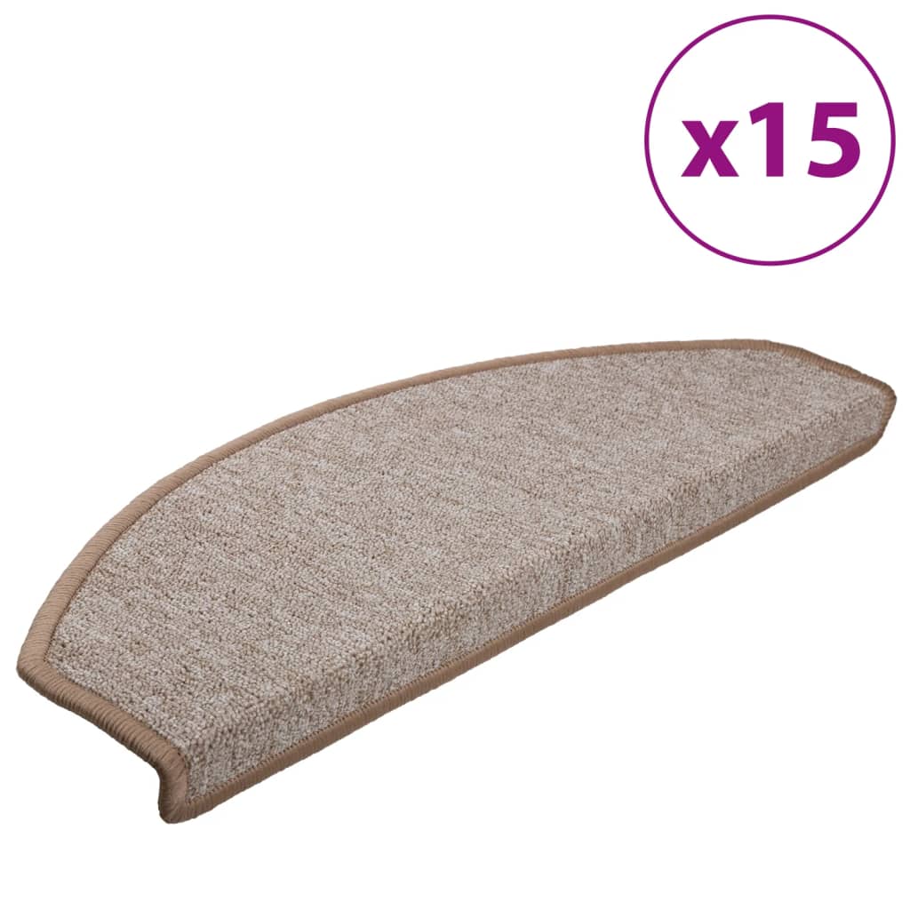 Stufenmatten 15 Stk. 65x24x4 cm Hellbraun Halbrund Groß