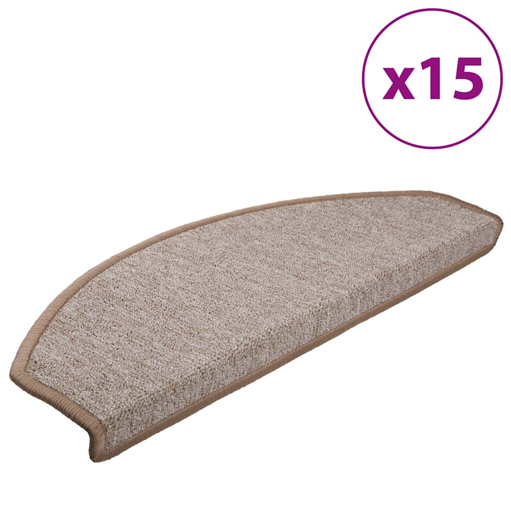 Stufenmatten 15 Stk. 65x24x4 cm Hellbraun Halbrund Groß
