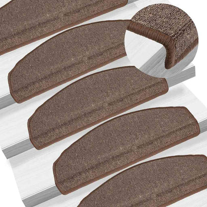 Stufenmatten 15 Stk. 65x24x4 cm Kaffeebraun Halbrund Groß