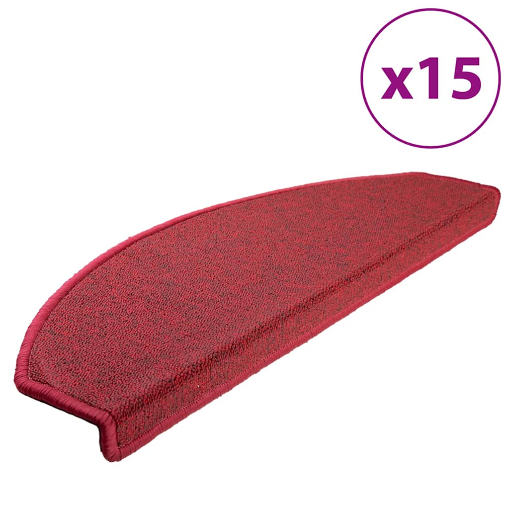 Treppe Matten 15 Stk. 65 x 24 x 4 cm Non-Slip Rot