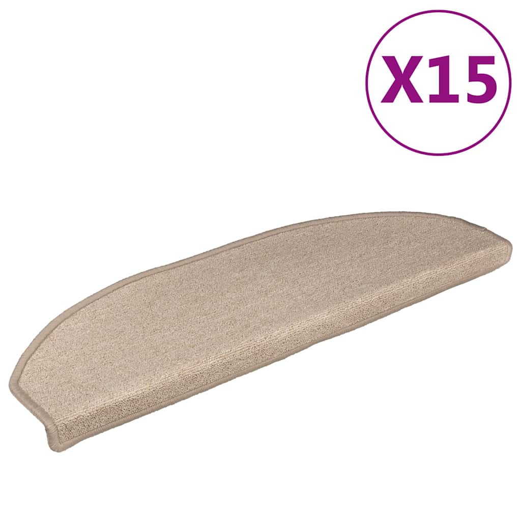 Stufenmatten 15 Stk. 65x24x4 cm Taupe Halbrund Groß