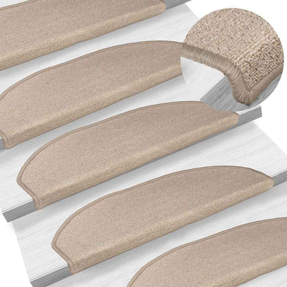 Stufenmatten 15 Stk. 65x24x4 cm Taupe Halbrund Groß