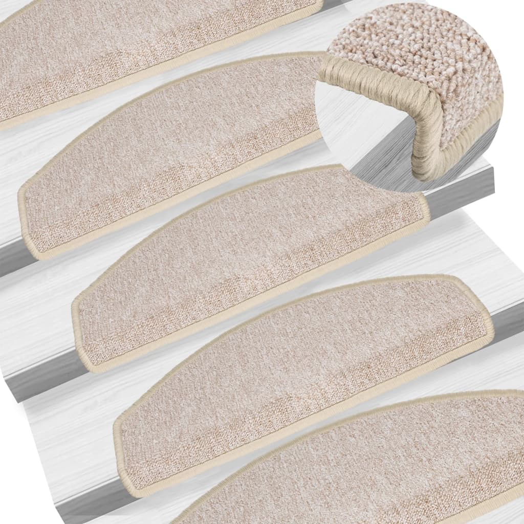 Stufenmatten 15 Stk. 65x24x4 cm Taupe Halbrund Groß