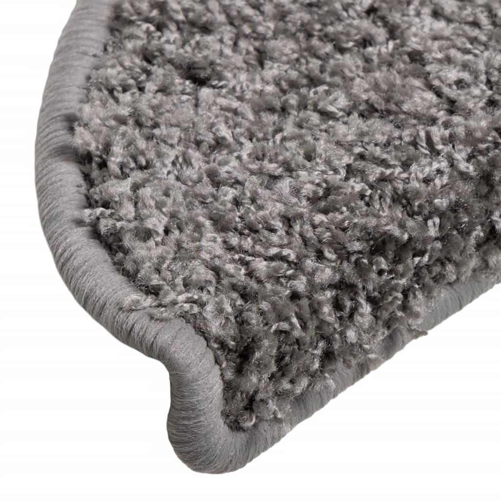 Stufenmatten 15 Stk. 56x17x3 cm Grau Halbrund