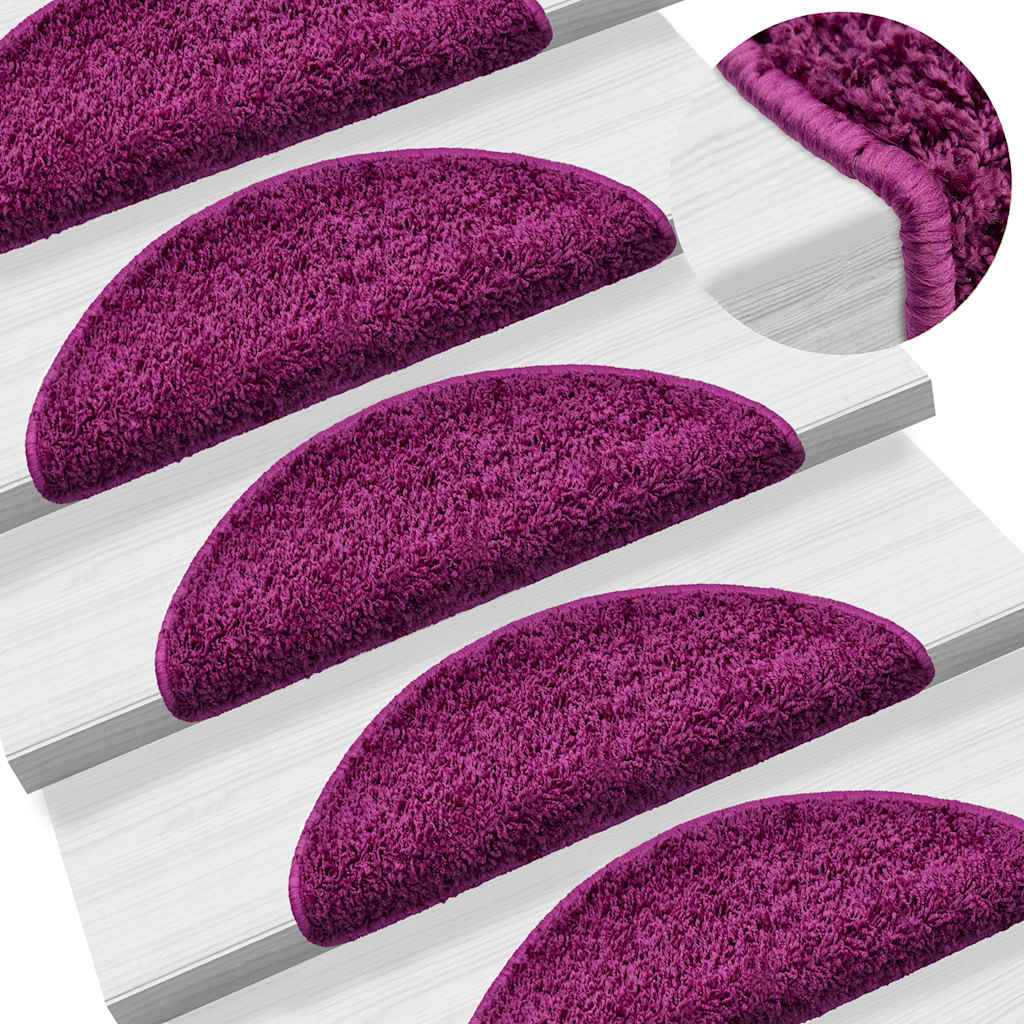 Stufenmatten 15 Stk. 56x17x3 cm Violett Halbrund