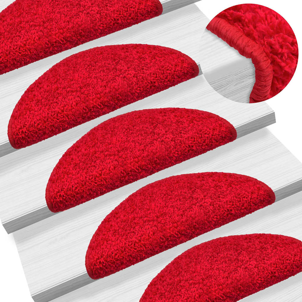 Stufenmatten 15 Stk. 56x17x3 cm Rot Halbrund