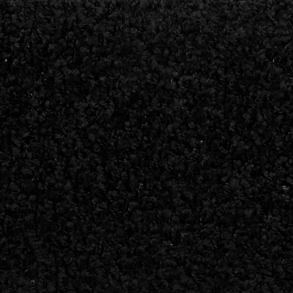 Treppenmatten 15 Stk. Schwarz 65x21x4 cm