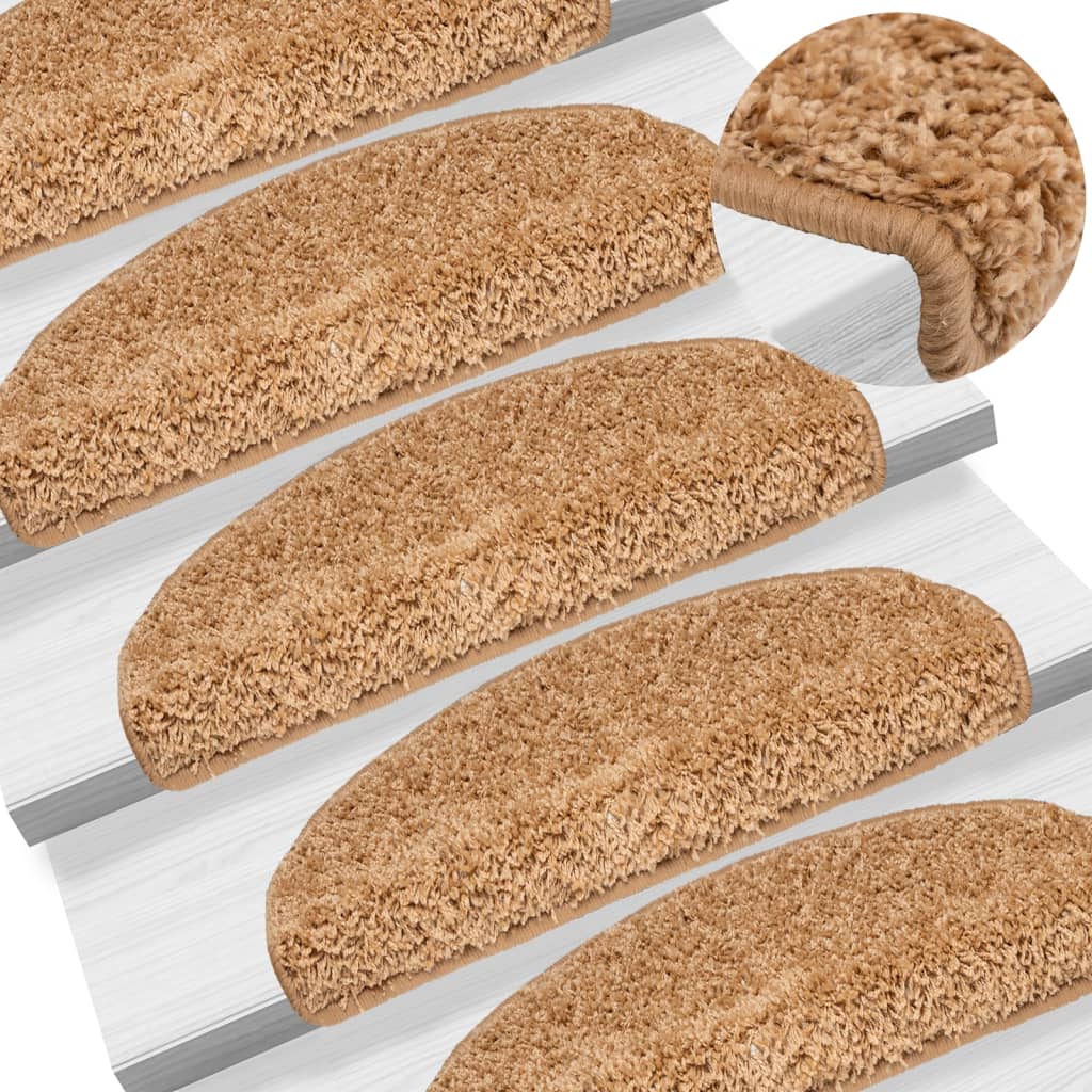 Stufenmatten 15 Stk. 65x21x4 cm Beige Halbrund Groß