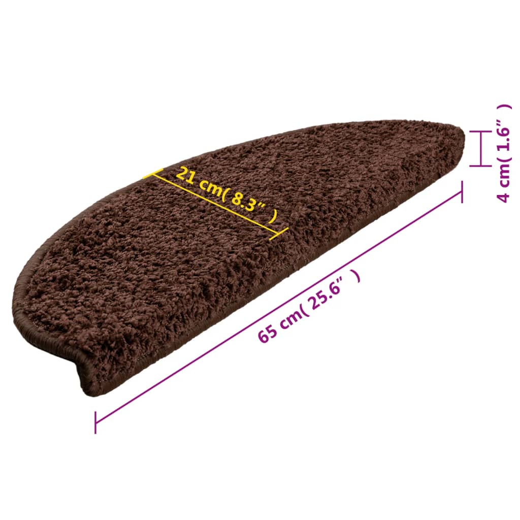 Stufenmatten 15 Stk. 65x21x4 cm Braun Halbrund Groß