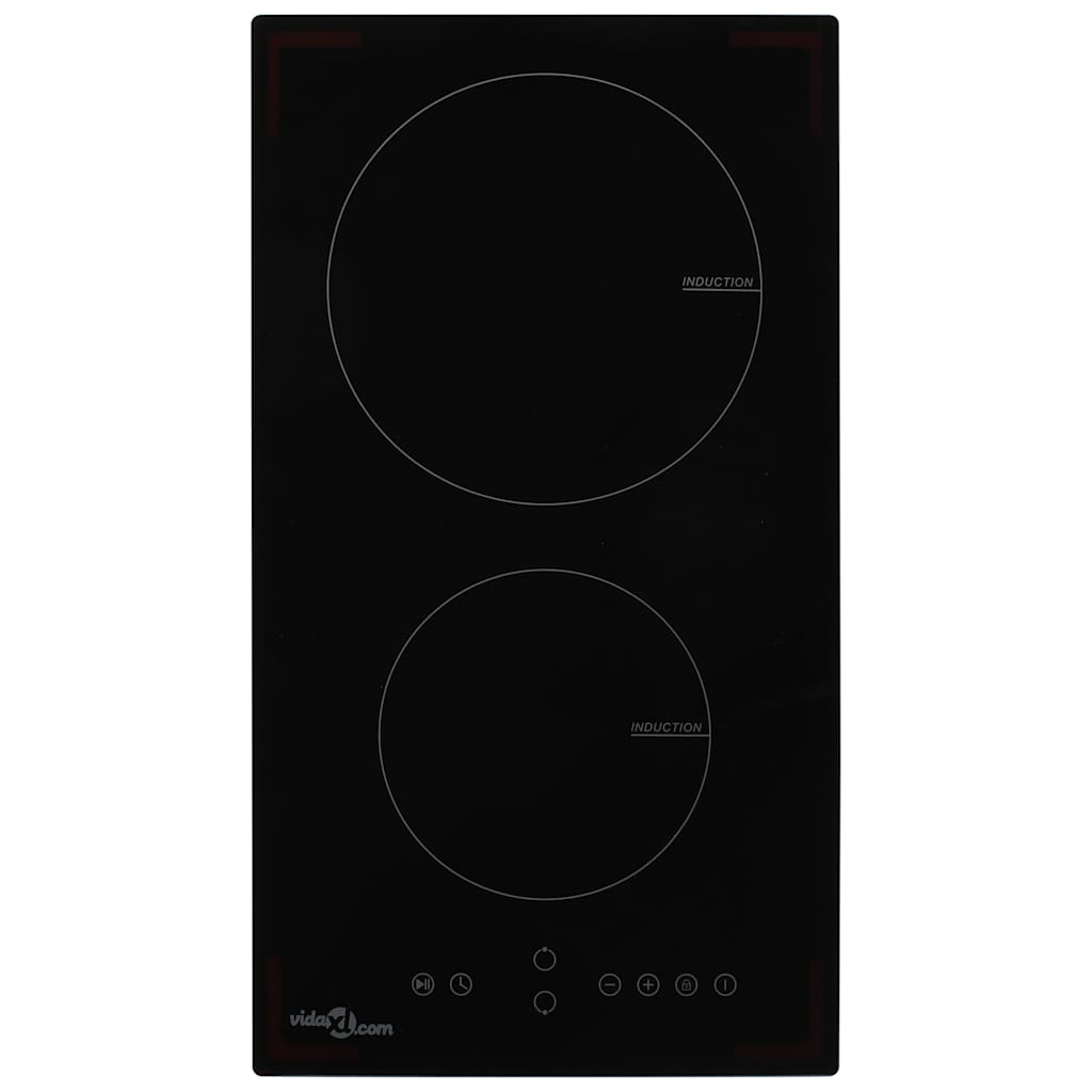 Induktionskochfeld mit 2 Platten Touch Control Glas 3500 W