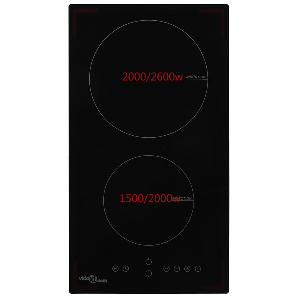 Induktionskochfeld mit 2 Platten Touch Control Glas 3500 W
