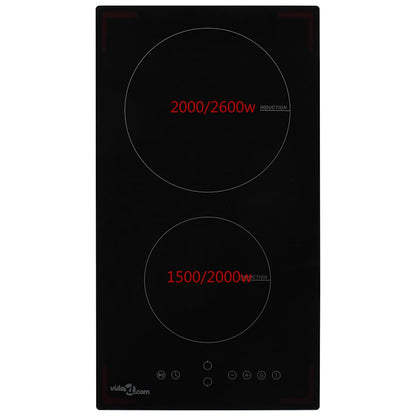 Induktionskochfeld mit 2 Platten Touch Control Glas 3500 W
