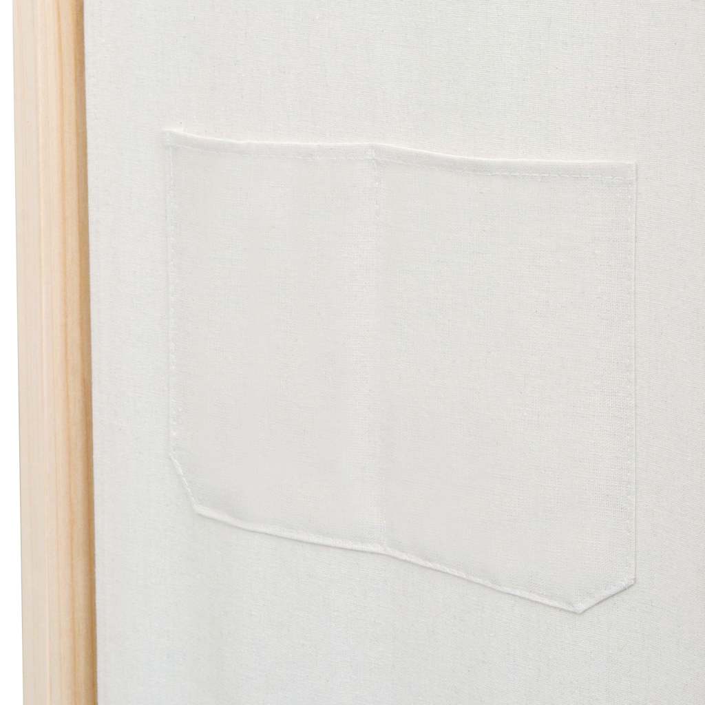 6-teiliger Raumteiler Cremeweiß 240 x 170 x 4 cm Stoff