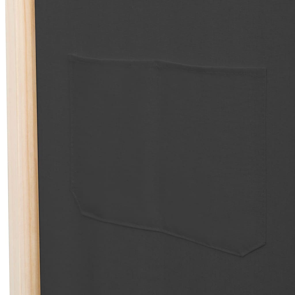 Paravent 6 pièces gris 240 x 170 x 4 cm tissu