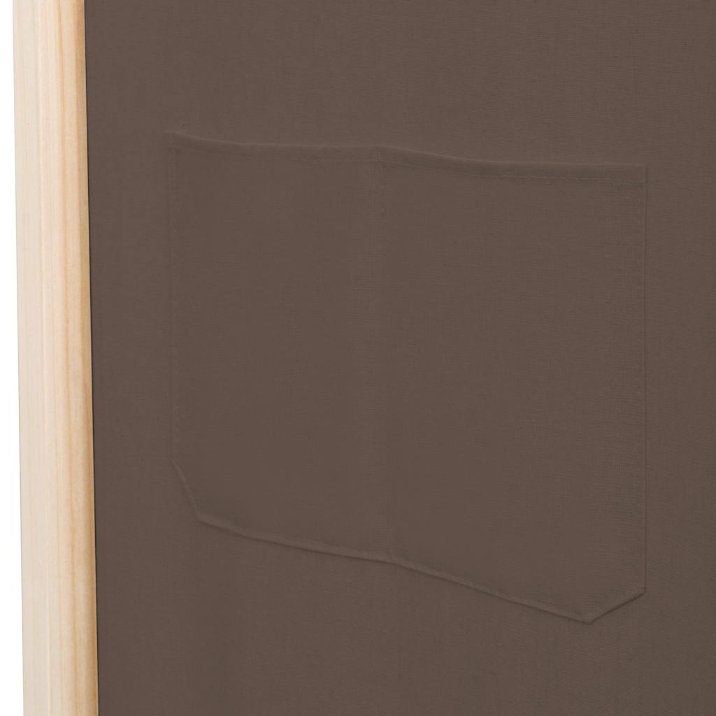 4-teiliger Raumteiler Braun 160 x 170 x 4 cm Stoff