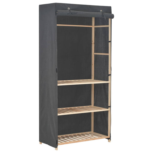 3-tier wardrobe grey 79 x 40 x 170 cm fabric