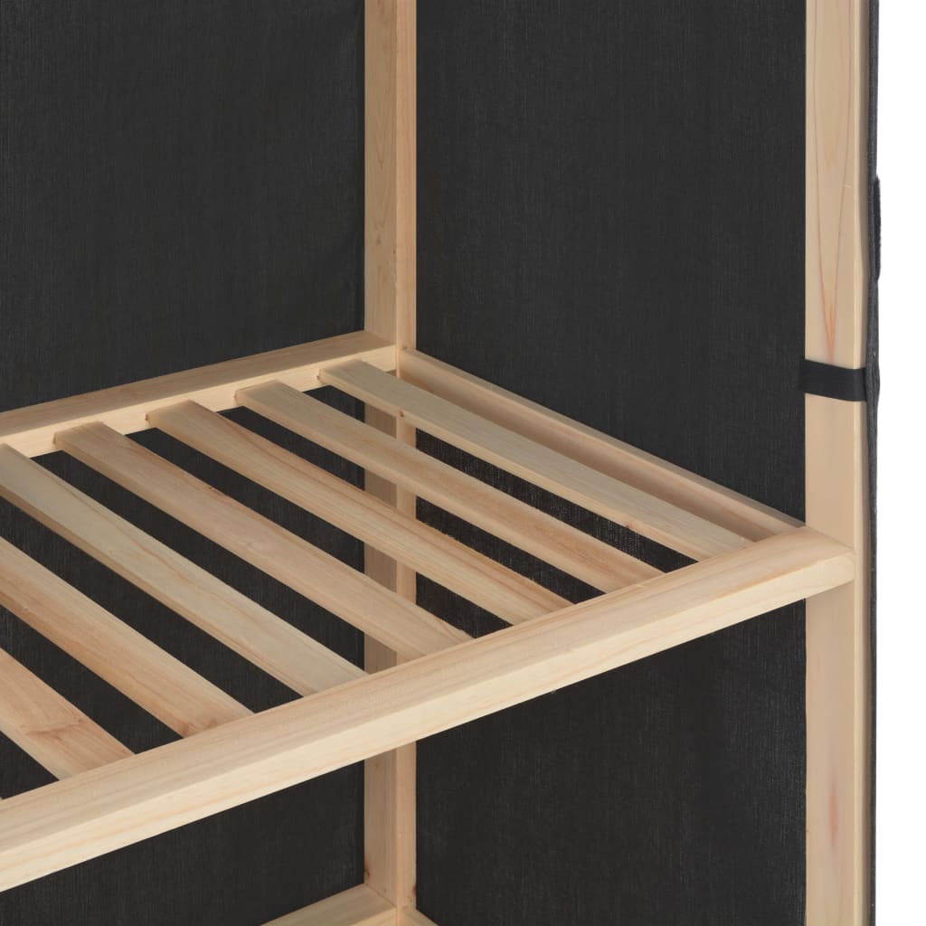 Armoire 3 niveaux grise 79 x 40 x 170 cm tissu