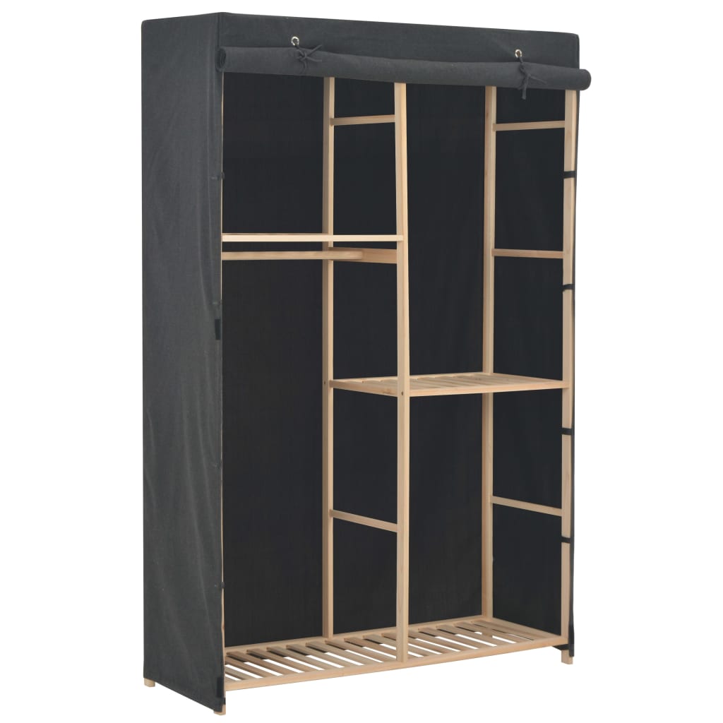 Armoire 3 niveaux grise 110 x 40 x 170 cm tissu