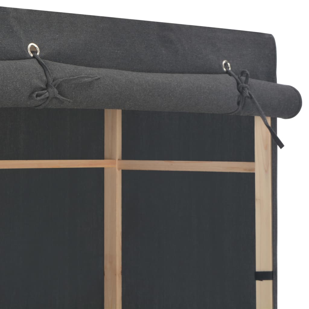 Armoire 3 niveaux grise 110 x 40 x 170 cm tissu