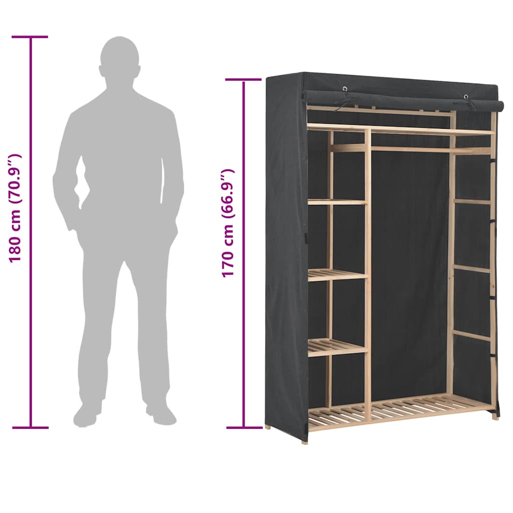 Kleiderschrank Grau 110 x 40 x 170 cm Stoff