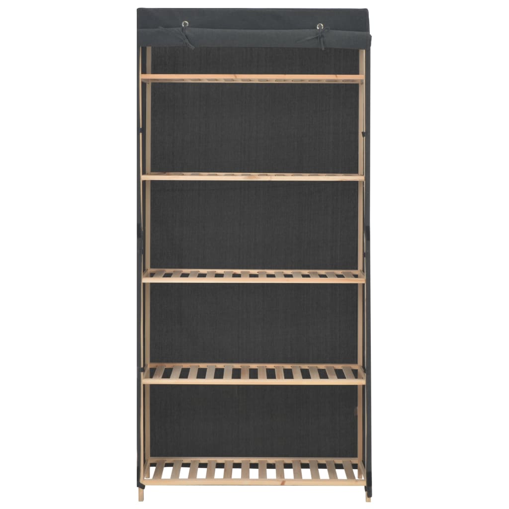 Wardrobe grey 79 x 40 x 170 cm fabric