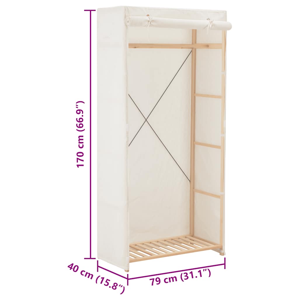 Kleiderschrank Weiß 79 x 40 x 170 cm Stoff