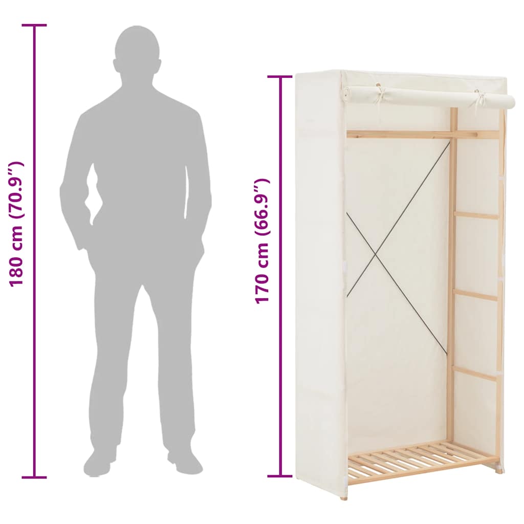 Kleiderschrank Weiß 79 x 40 x 170 cm Stoff
