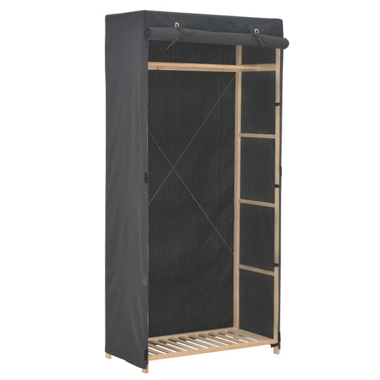 Wardrobe grey 79 x 40 x 170 cm fabric