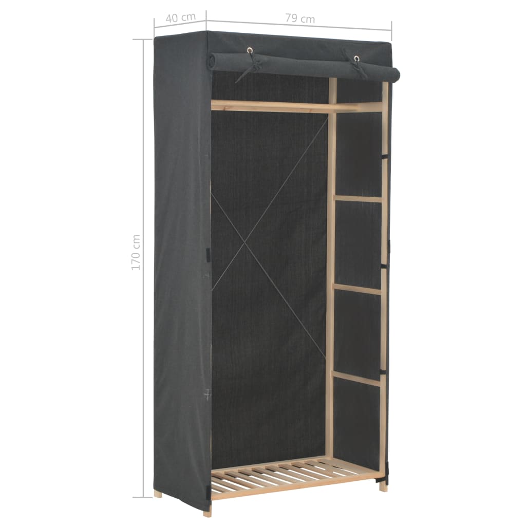 Armoire grise 79 x 40 x 170 cm en tissu