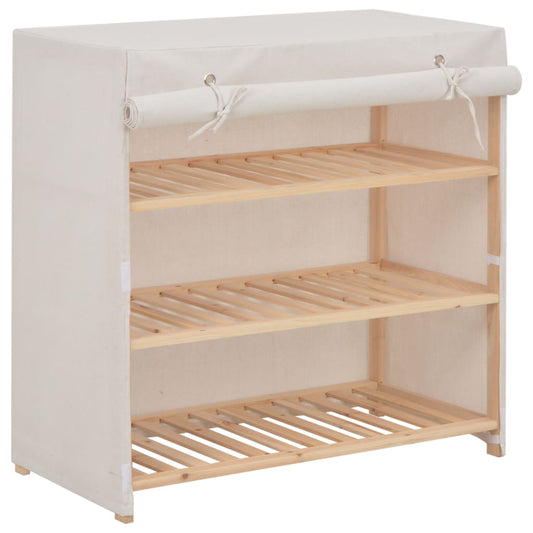 Shoe cabinet with cover white 79 x 40 x 80 cm fabric