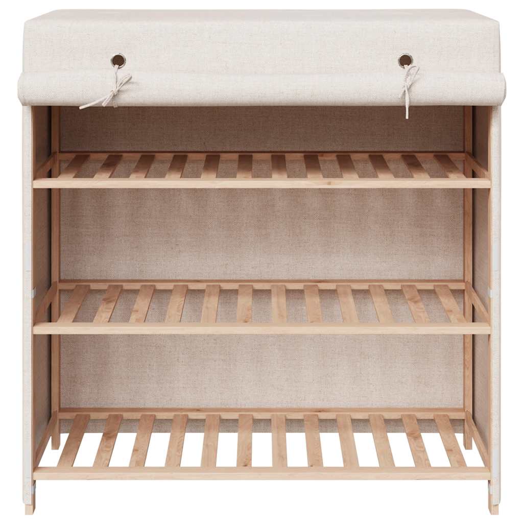 Schuhschrank mit Abdeckung Weiß 79 x 40 x 80 cm Stoff