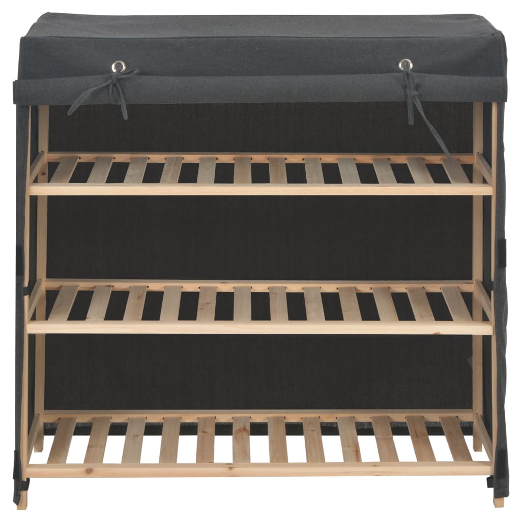 Shoe cabinet with cover gray 79 x 40 x 80 cm fabric