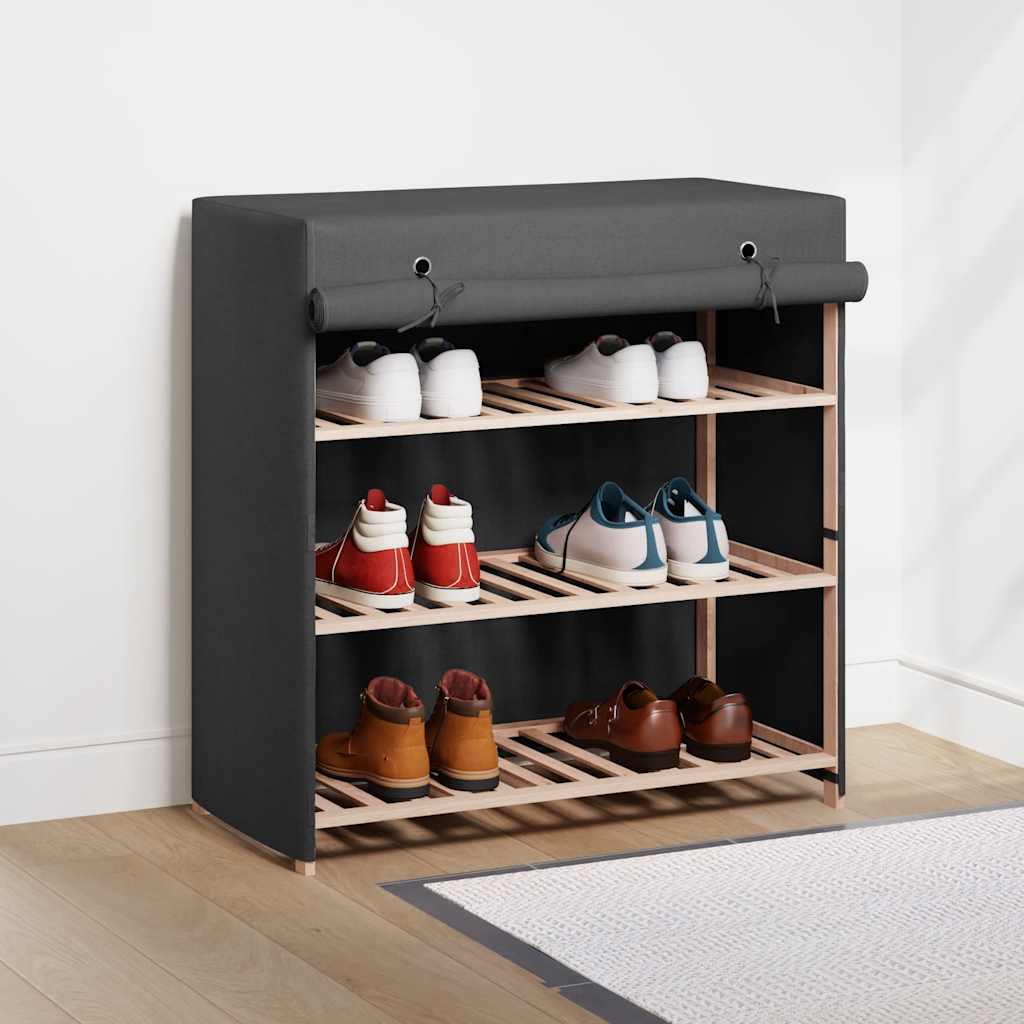 Schuhschrank mit Abdeckung Grau 79 x 40 x 80 cm Stoff