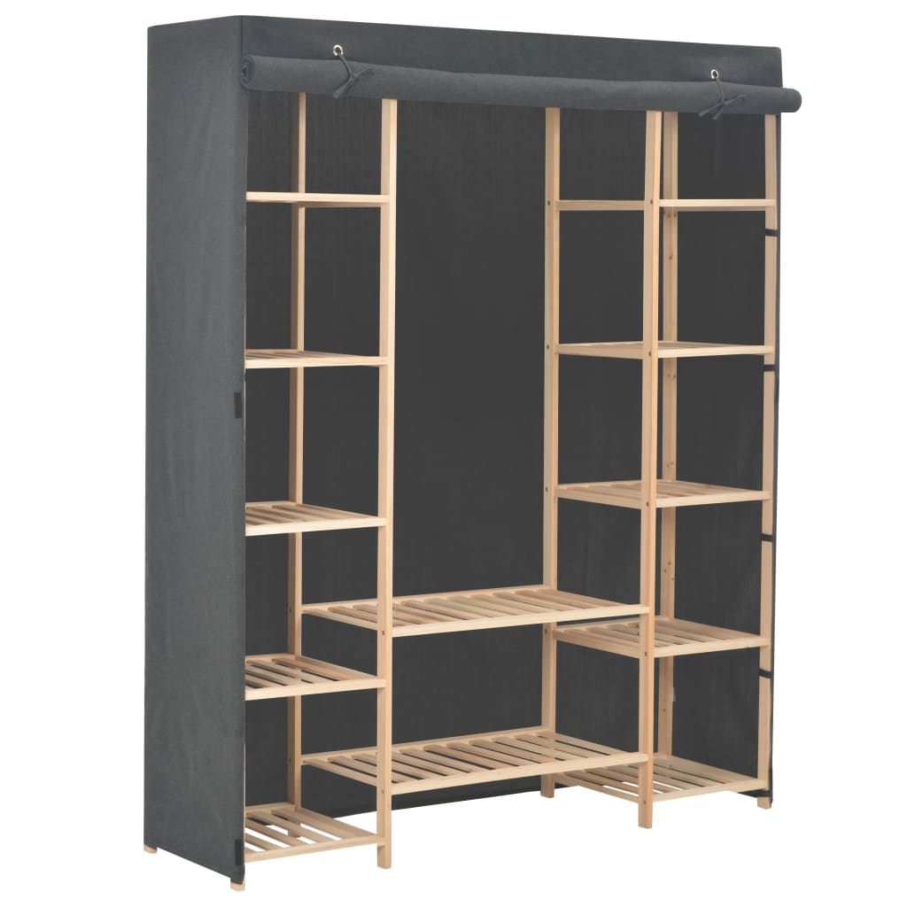 Wardrobe grey 135 x 40 x 170 cm fabric