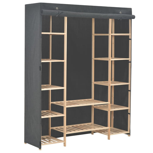 Wardrobe grey 135 x 40 x 170 cm fabric