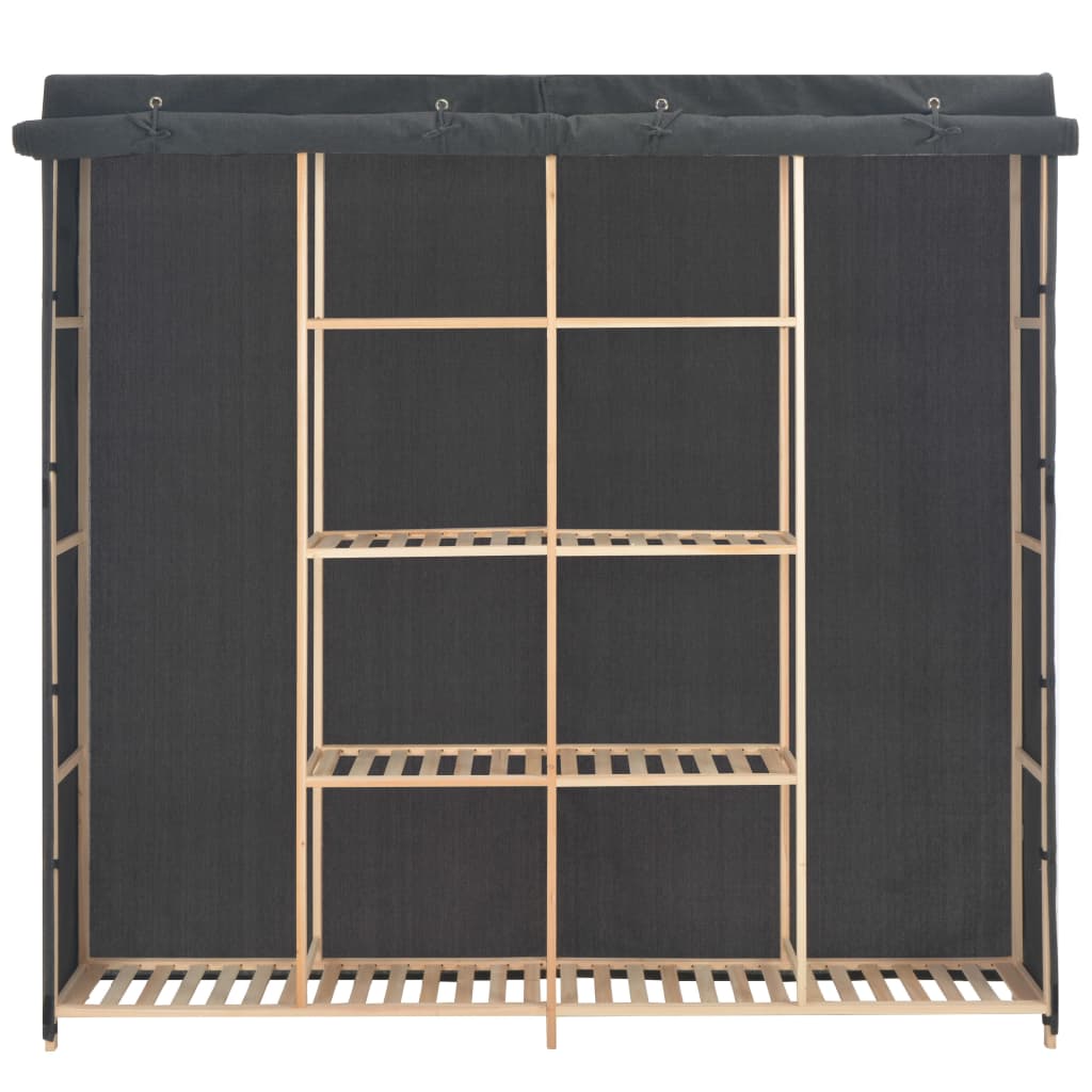Wardrobe grey 173 x 40 x 170 cm fabric