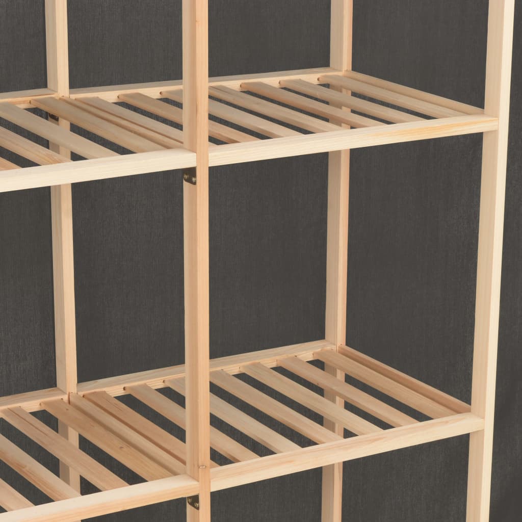 Wardrobe grey 173 x 40 x 170 cm fabric