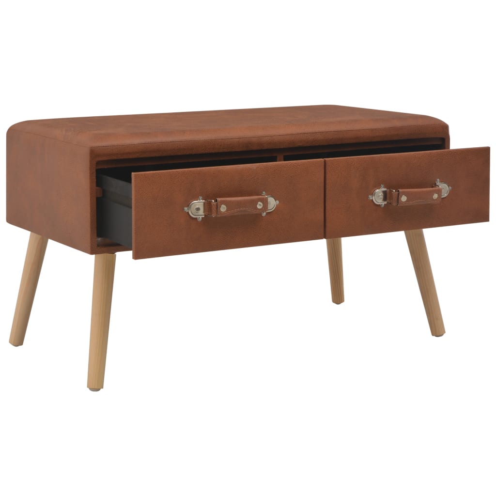 Table basse marron 80x40x46 cm en similicuir