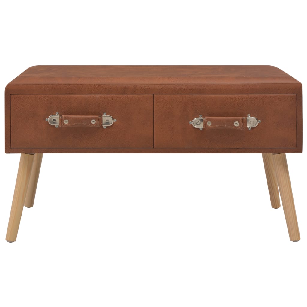 Table basse marron 80x40x46 cm en similicuir