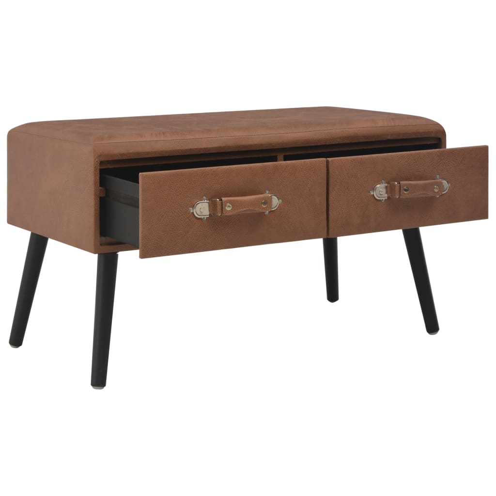 Table basse marron foncé 80x40x46 cm cuir artificiel
