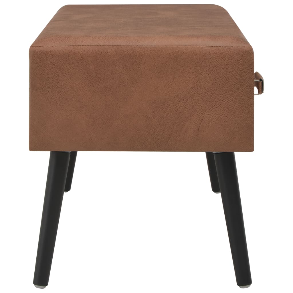 Table basse marron foncé 80x40x46 cm cuir artificiel