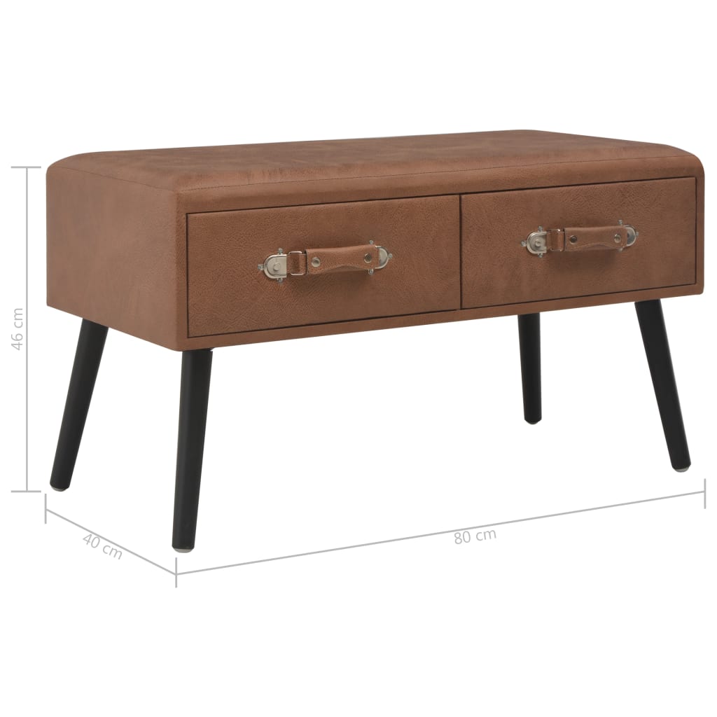 Table basse marron foncé 80x40x46 cm cuir artificiel