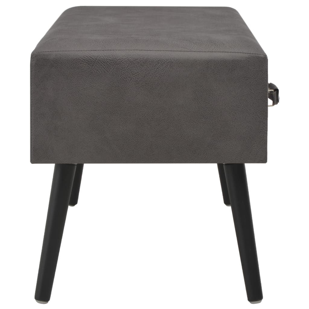 Table basse grise 80x40x46 cm en similicuir