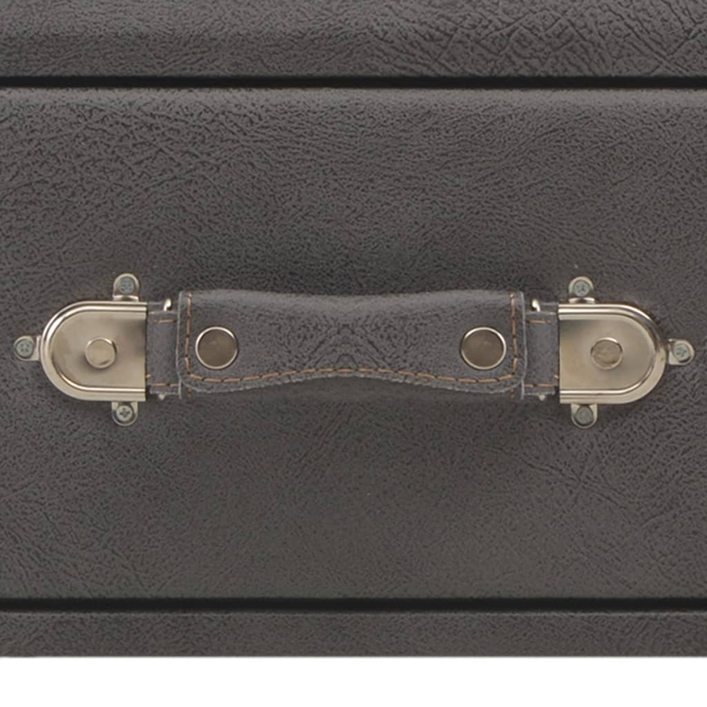 Table basse grise 80x40x46 cm en similicuir