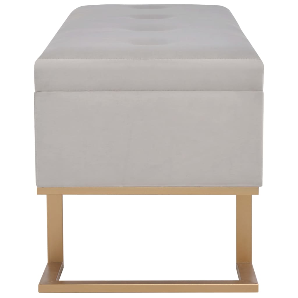 Bank mit Staufach 105 cm Grau Samt
