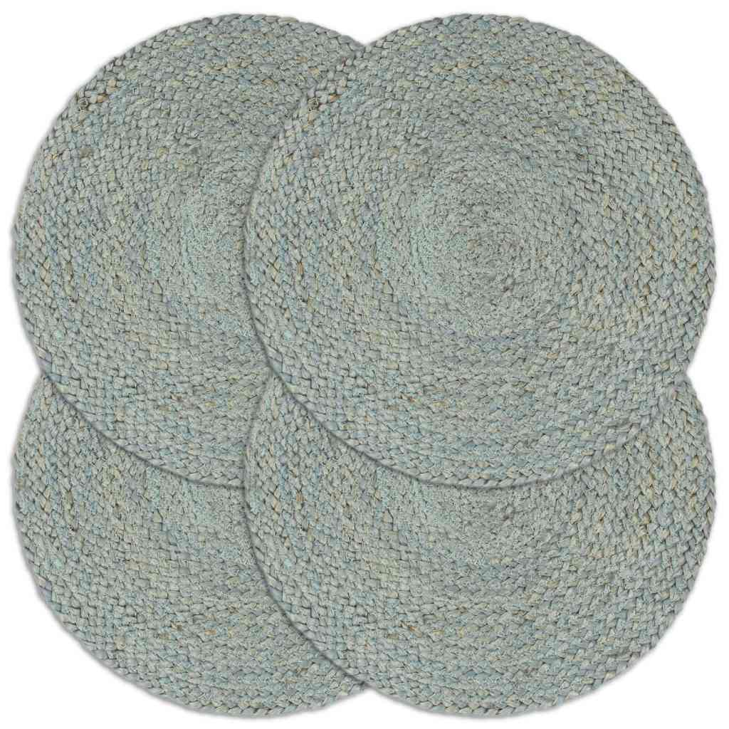 Tischsets 4 Stk. Olivgrün 38 cm Rund Jute